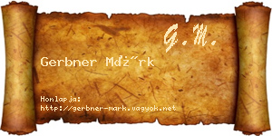 Gerbner Márk névjegykártya